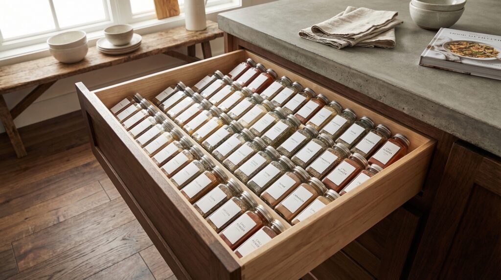 12 Amazing Kitchen Drawer Ideas You Need to Try a close up spice rack organizer different place in delpmaspu