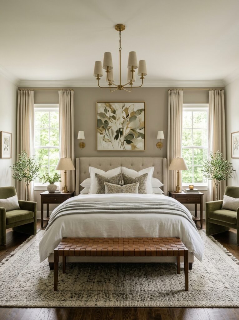 bedroom with symmetrical layout 