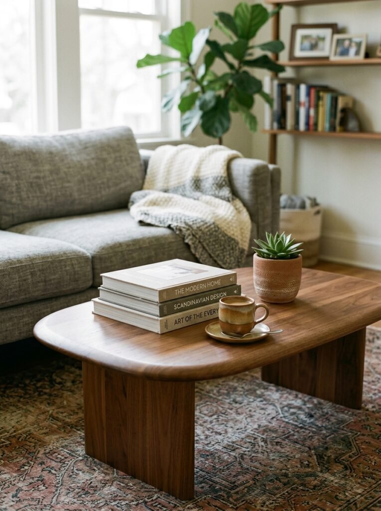 coffee table inside a living room 