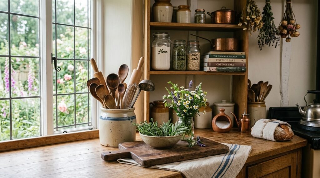 15 Cottagecore Kitchen Ideas That Look Straight Out of a Fairytale cottagecore kitchen wooden 202603291445