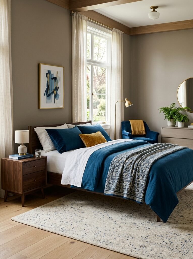 bedroom with 60-30-10 coloring method