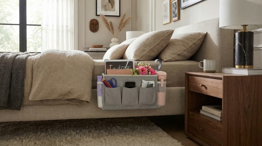 17 Amazing Bedroom Organization Ideas You Never Thought Of editorial syle photography of this bedside caddy h delpmaspu