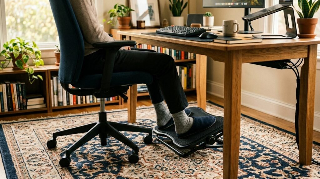 15 Amazing Home Office Ideas That Will Transform Your Workspace underdesk footrest home 202603221338