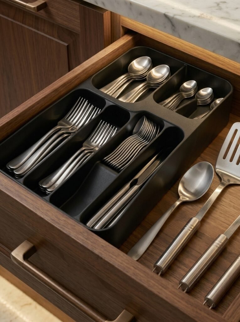 utensil organizer with spoons and forks 