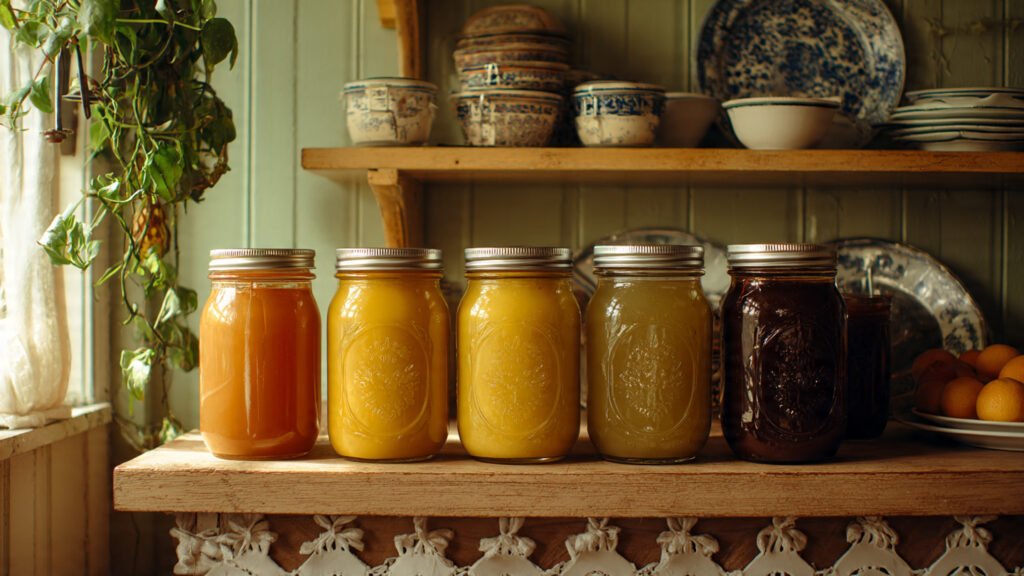 15 Cottagecore Kitchen Ideas That Look Straight Out of a Fairytale editorial style photography of mason jars insdie a