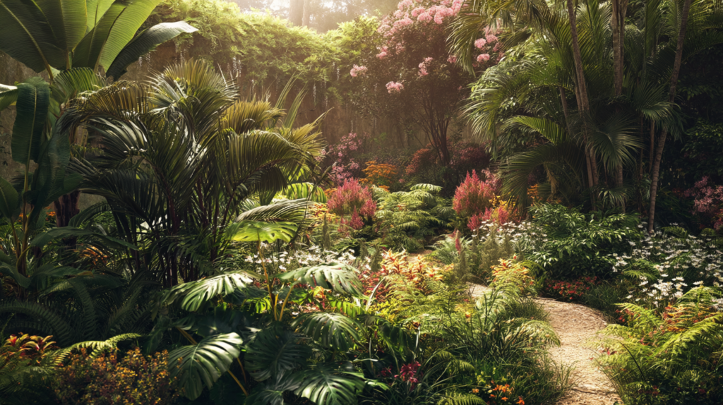 u3268376477 editorial style photgraphy of a tropical garden u 50edda52 9e21 46b1 9213 5a80ef95a49b 2