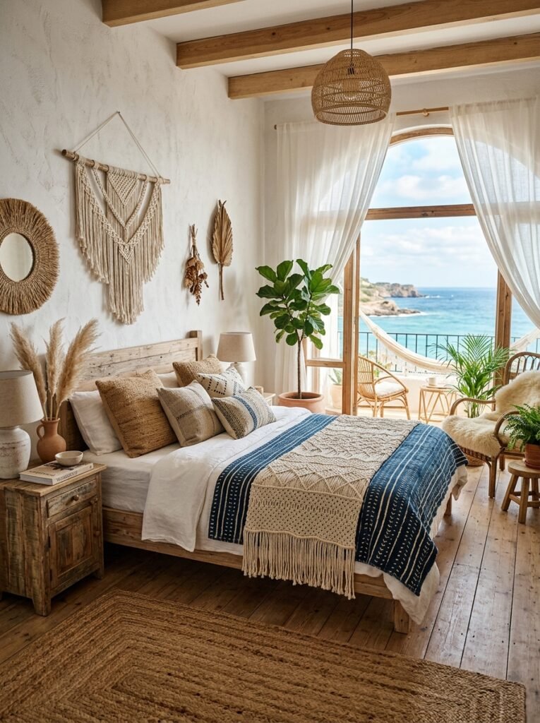 coastal boho bedroom