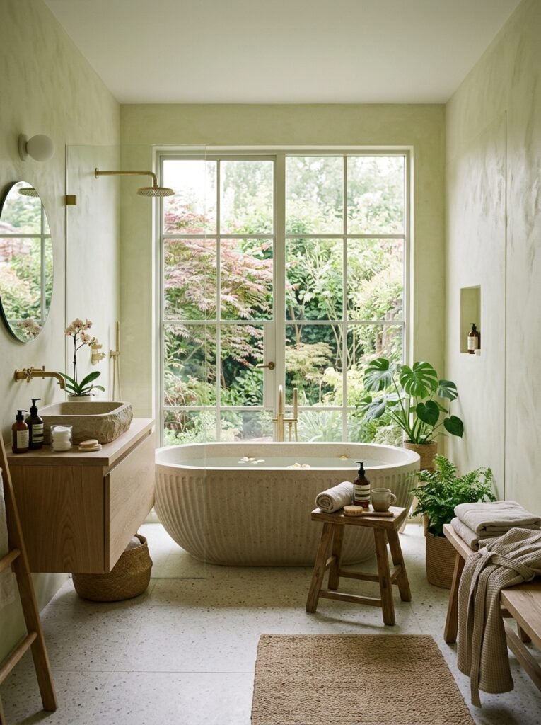 18 Elegant Spa-Like Bathroom Ideas For The Ultimate Retreat spa bathroom with natural lighting
