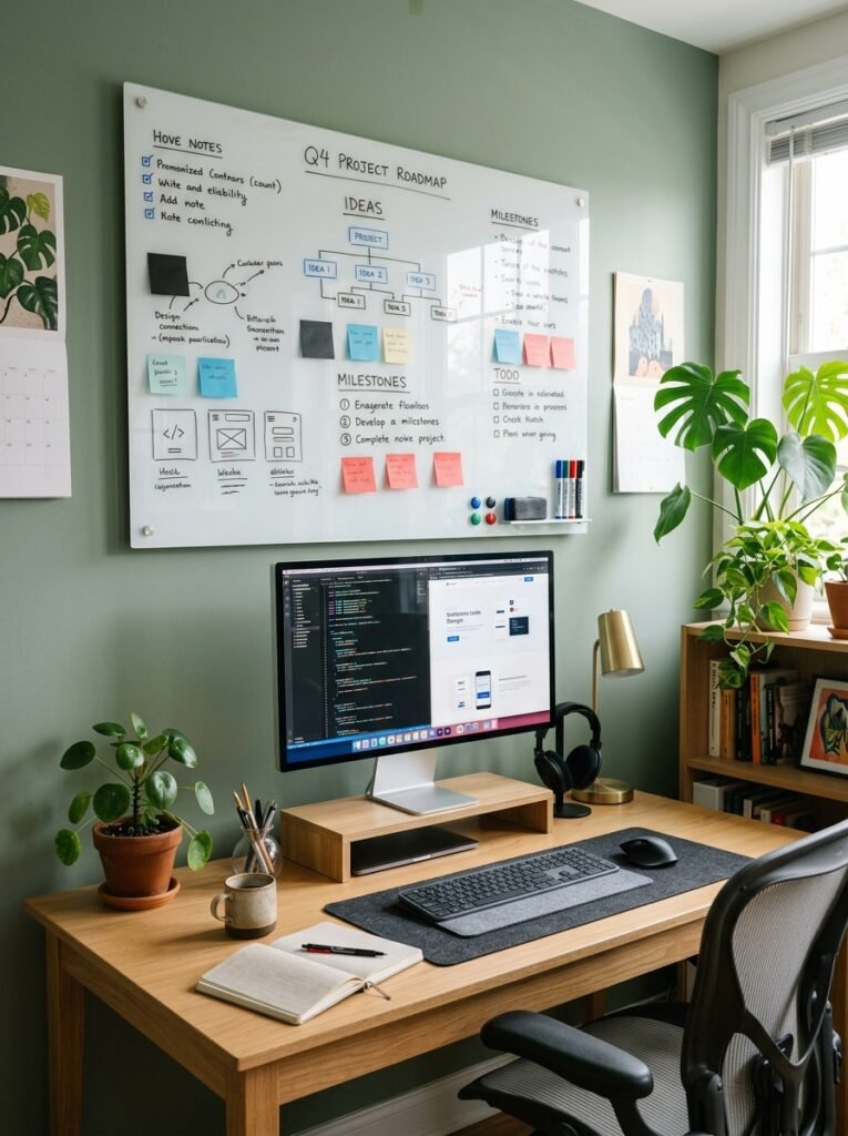 organized desk setup whiteboard 202606132117
