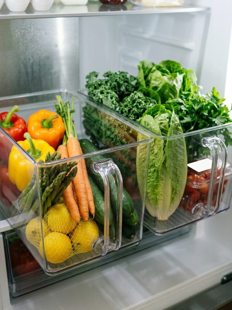 18 Clever Fridge Organization Ideas to Keep Everything Tidy pull out bins inside fridge