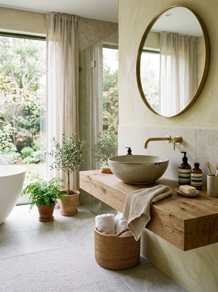18 Elegant Spa-Like Bathroom Ideas For The Ultimate Retreat spa bathroom with vessel sink