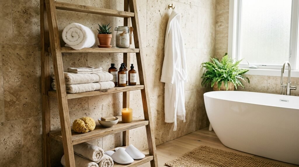 wooden ladder shelf 202604252014