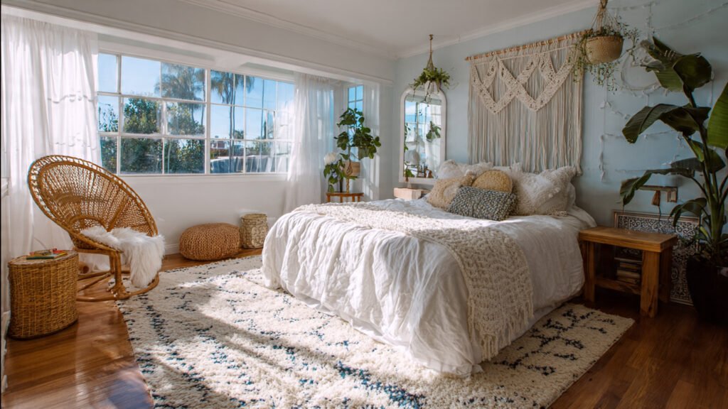 editorial style photography of a coastal boho styl