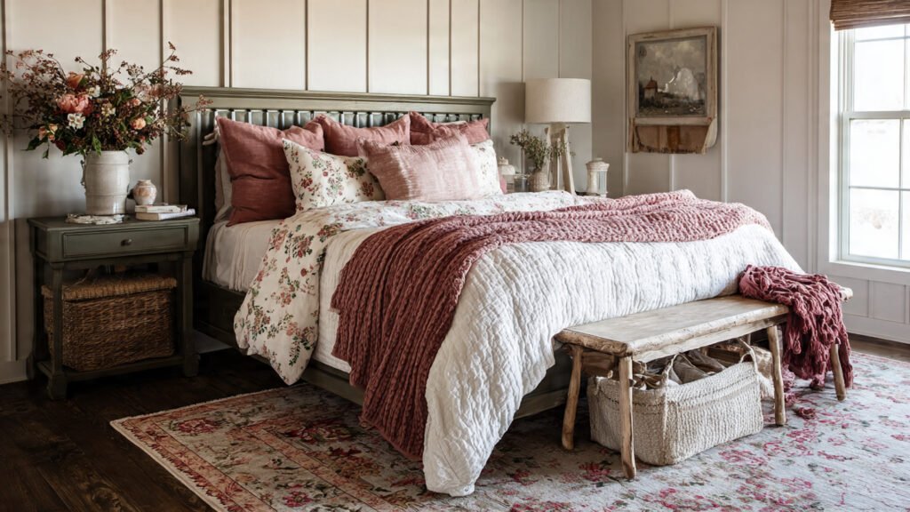 20 Dreamy Cottagecore Bedroom Ideas For The Ultimate Cozy Space editorial style photography of a cottagecore bedro