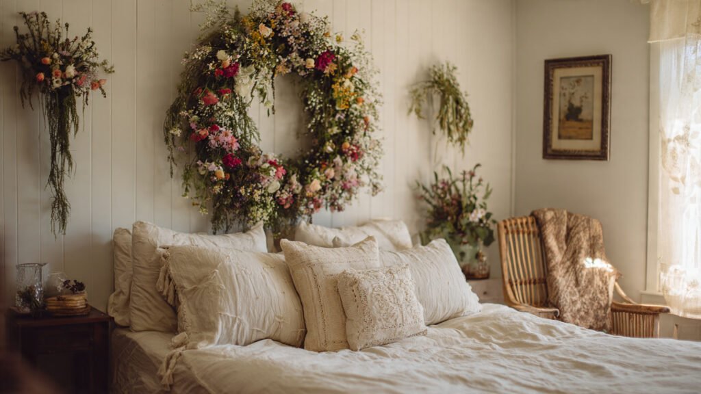20 Dreamy Cottagecore Bedroom Ideas For The Ultimate Cozy Space editorial style photography of a cottagecore bedro