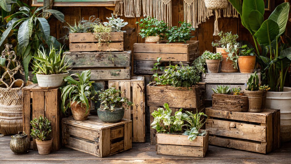 20 Beautiful Boho Patio Ideas For a Dreamy Outdoor Space editorial style photography of potted plants insid