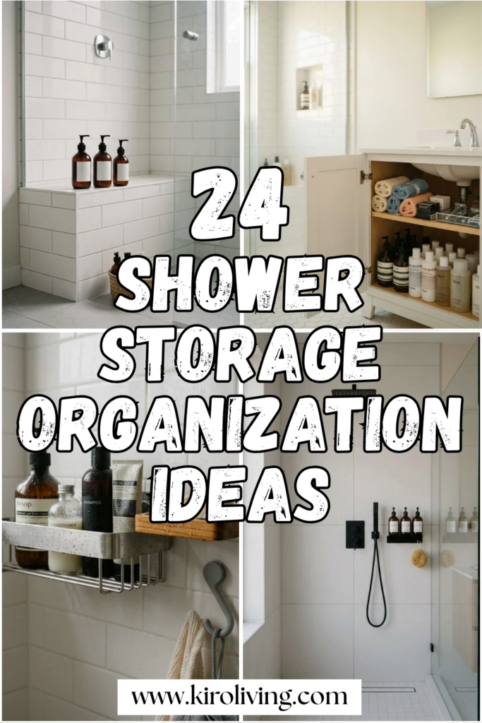 shower storage organization ideas pin