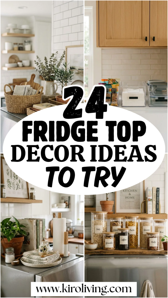 top of fridge decor ideas pin
