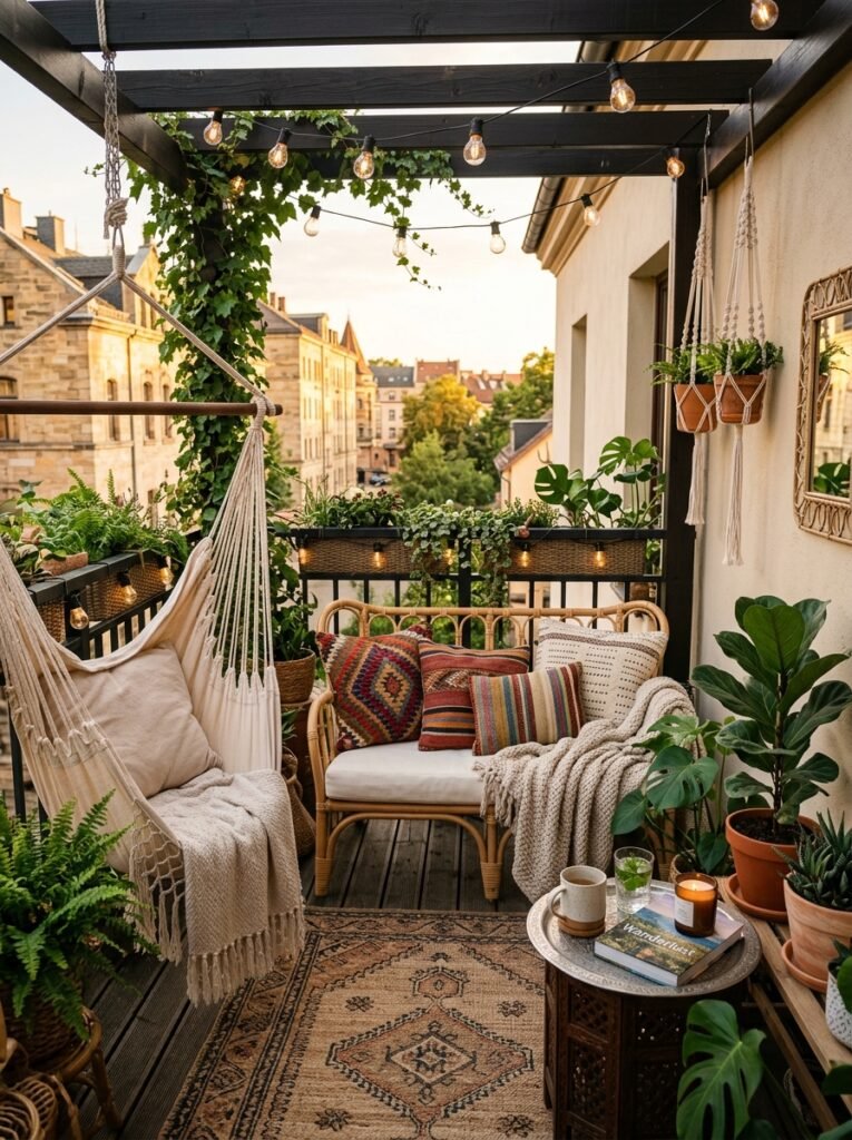 12 Stunning Balcony Ideas That Makes You Want to Stay Forever apartment balcony in boho style 202606132131