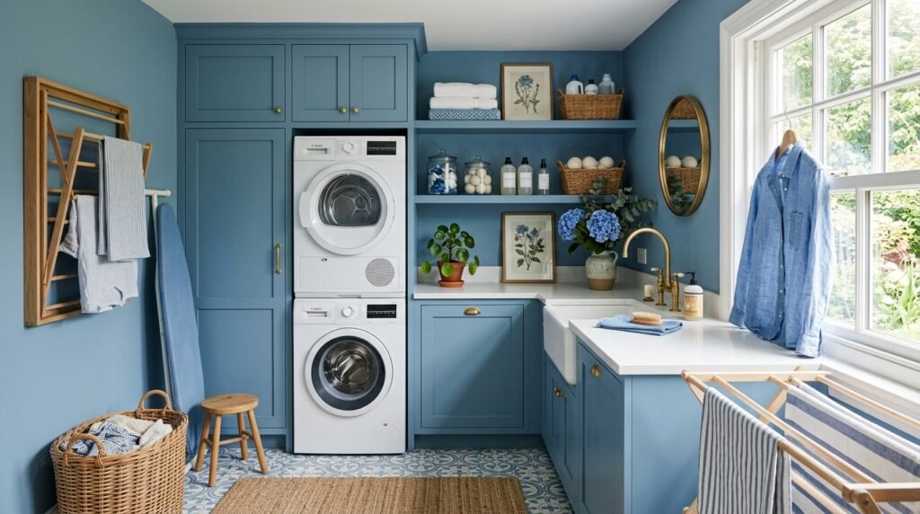 blue themed laundry room 202605160817