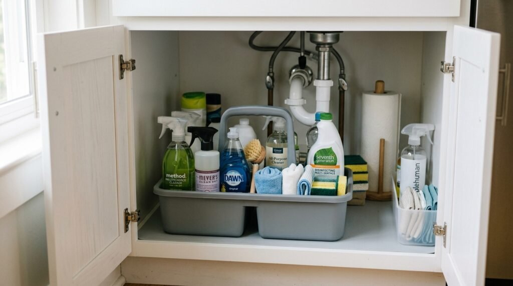 caddy with cleaning products und… 202605101044
