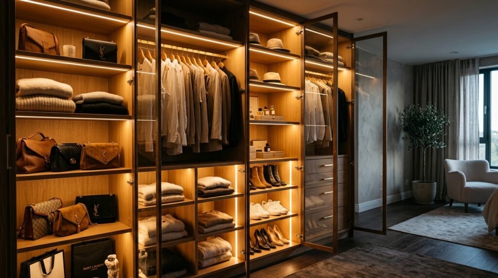 closet with warm led lights 202605030936