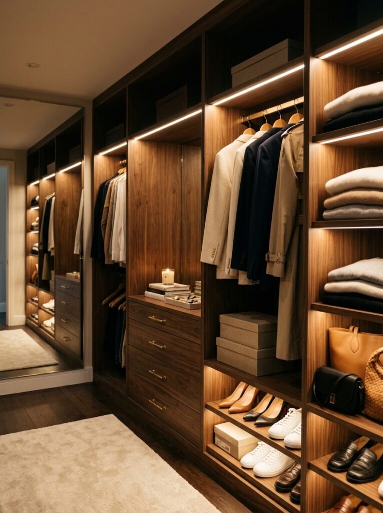 20 Closet Organization Ideas For a Neat and Tidy Space closet with warm backlighting 202606151231