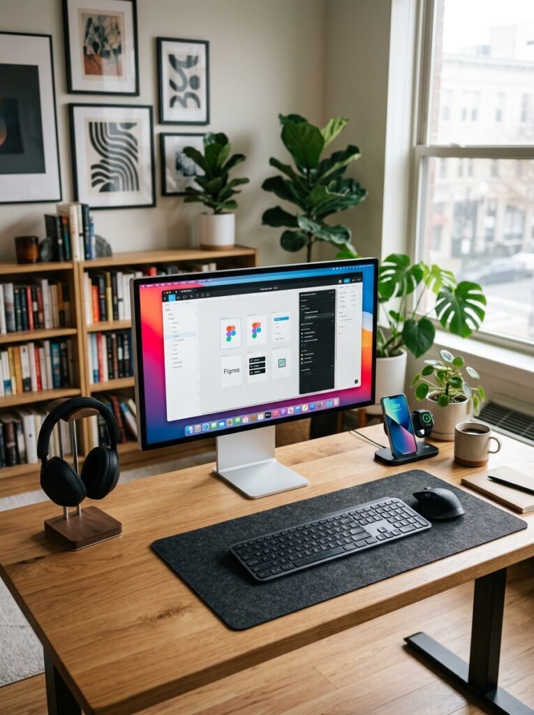15 Aesthetic Desk Setup Ideas For a Stylish Office wireless setup desk setup