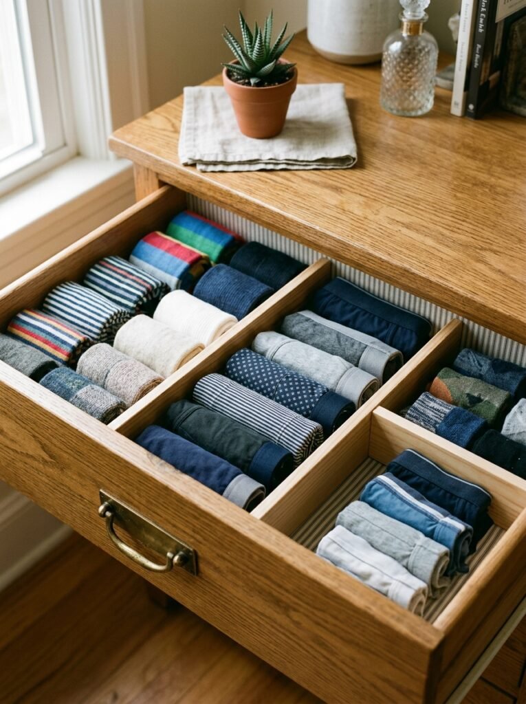 20 Closet Organization Ideas For a Neat and Tidy Space drawer keeping socks underwears … 202606151237