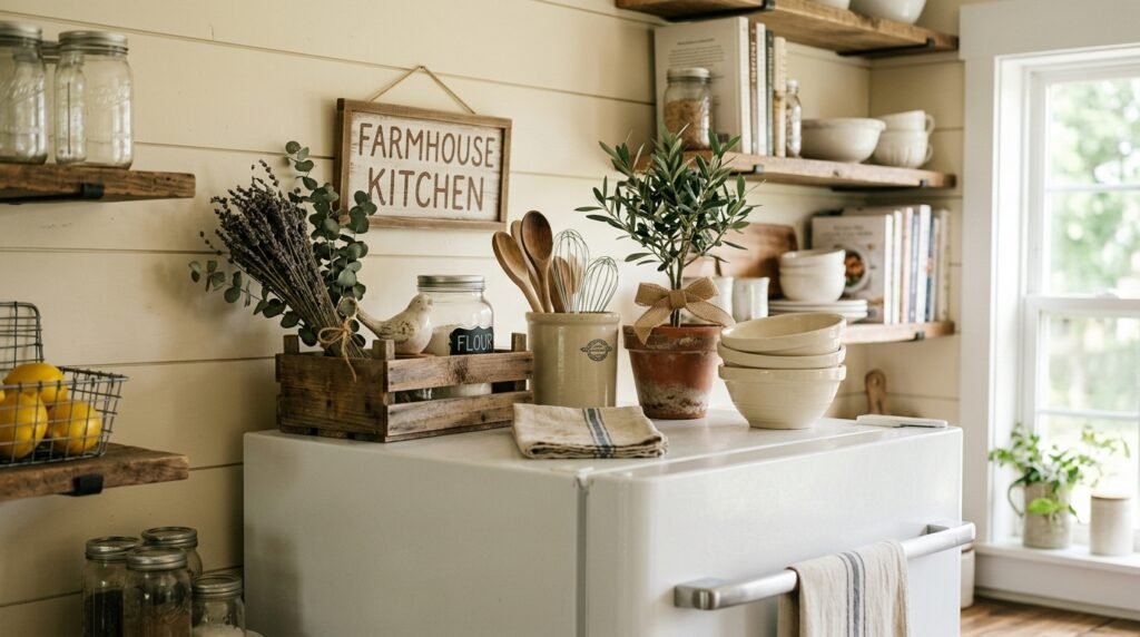 farmhouse decor on fridge 202605292226