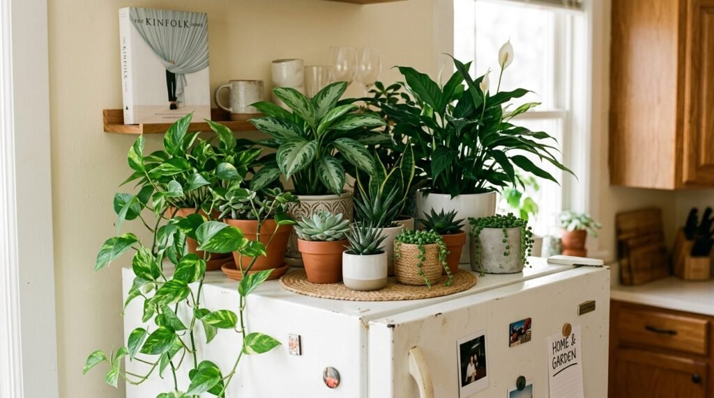 fridge top potted plants succulents 202605292216