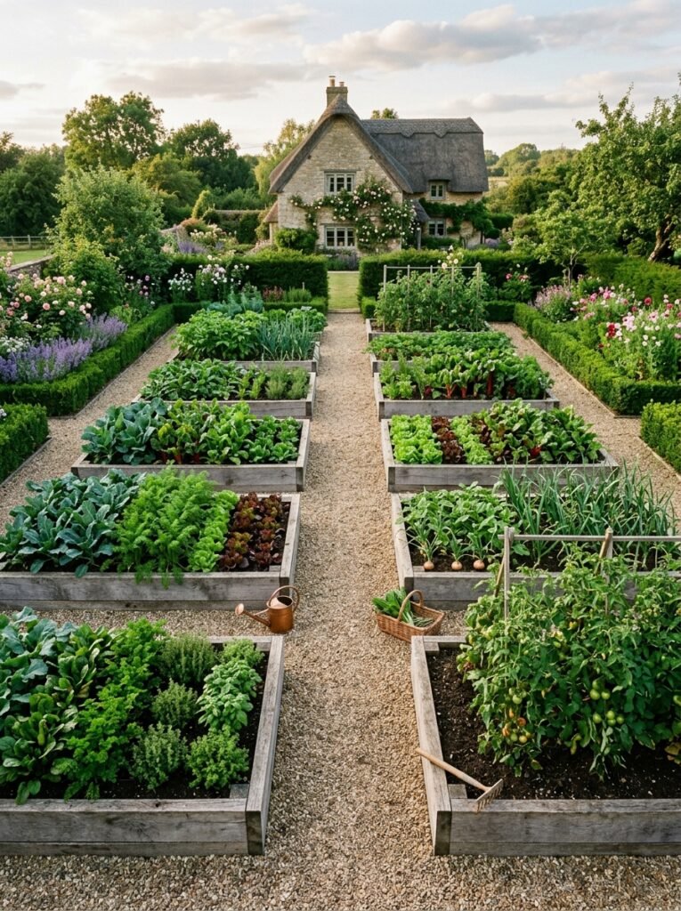 raised garden bed grid layout