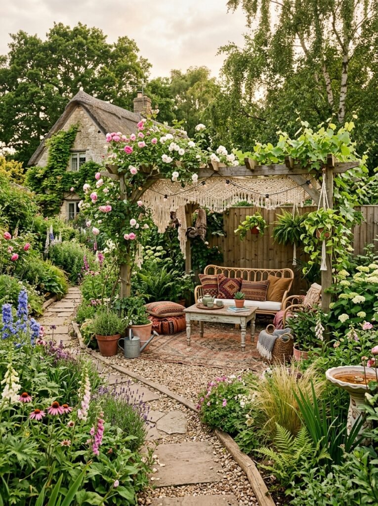 garden layout with boho garden space 