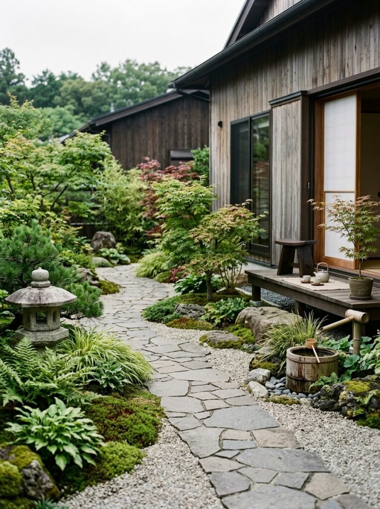 garden layout with japandi garden 