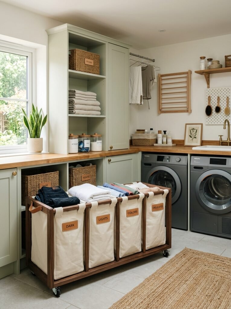 14 Smart Laundry Room Organization Ideas That Actually Work laundry room with laundry hamper