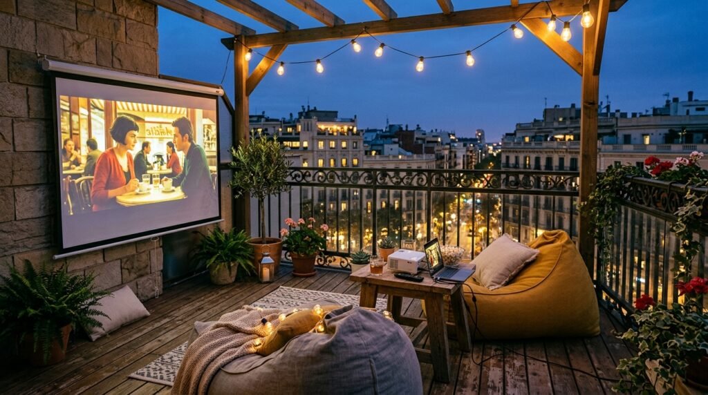 mini theater on apartment balcony 202605261744