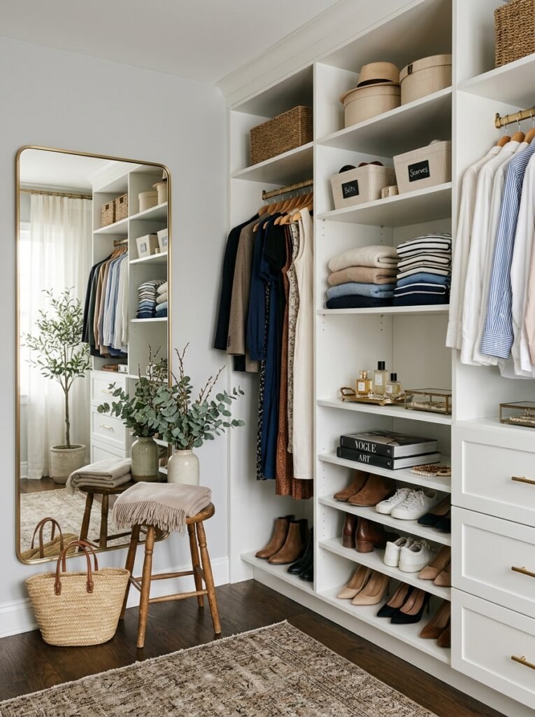 20 Closet Organization Ideas For a Neat and Tidy Space organized closet with mirror decor 202606151224