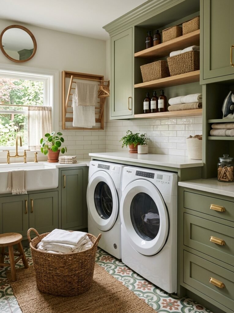 sage green laundry room 202606132114
