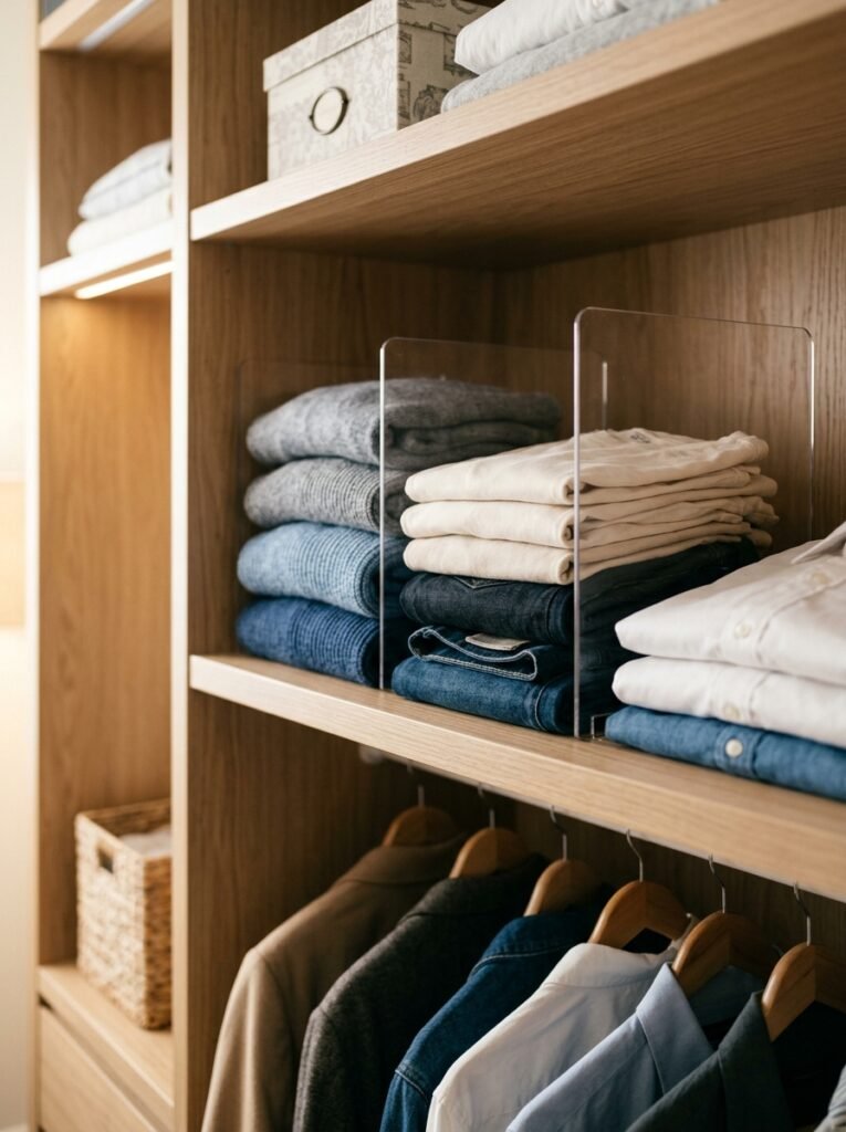 20 Closet Organization Ideas For a Neat and Tidy Space shelf dividers with clothes closet 202606151227