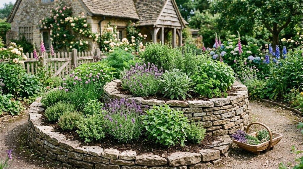 spiral herb garden photography 202605281406