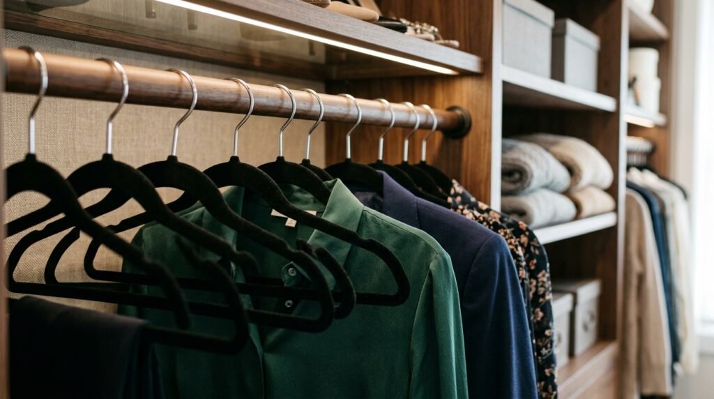 velvet hangers inside closet 202605030928