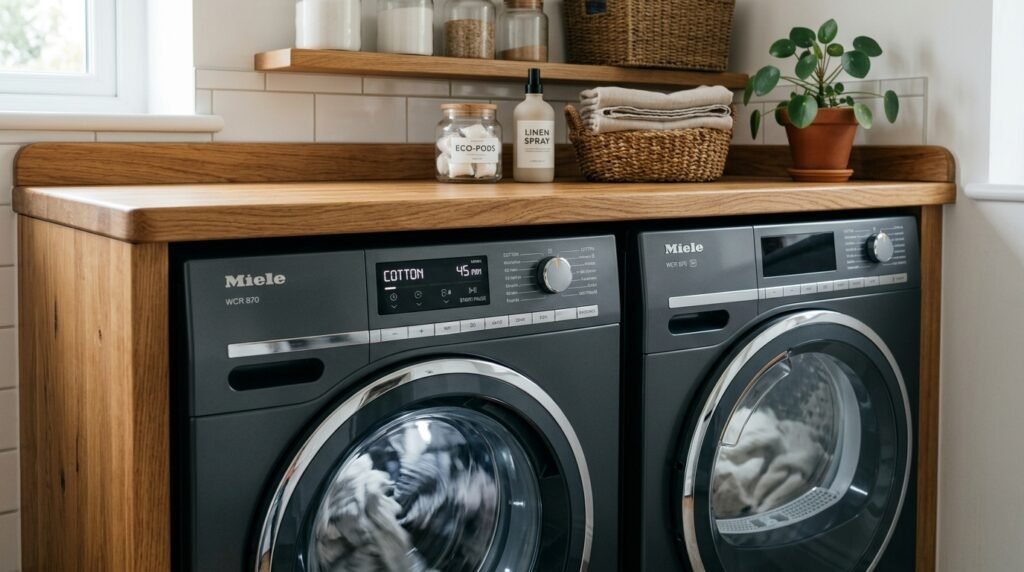 14 Smart Laundry Room Organization Ideas That Actually Work washing machines with countertop… 202605160818