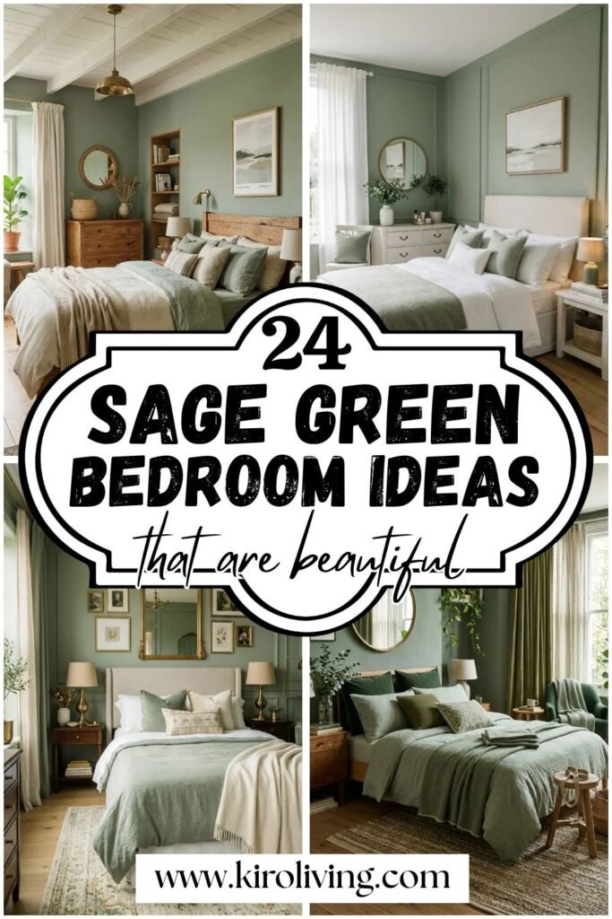 sage green bedroom ideas pin