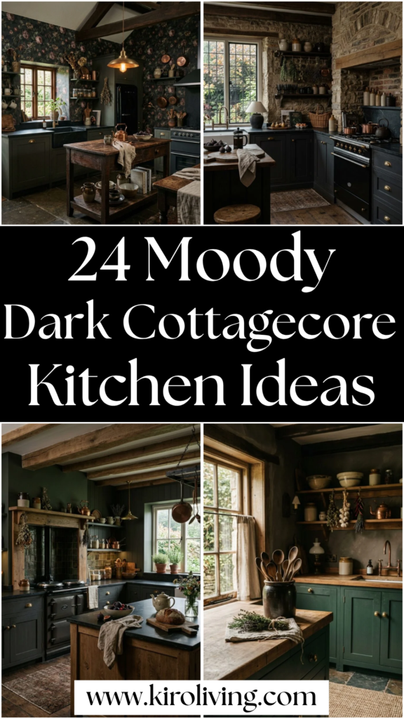dark cottagecore kitchen ideas pin