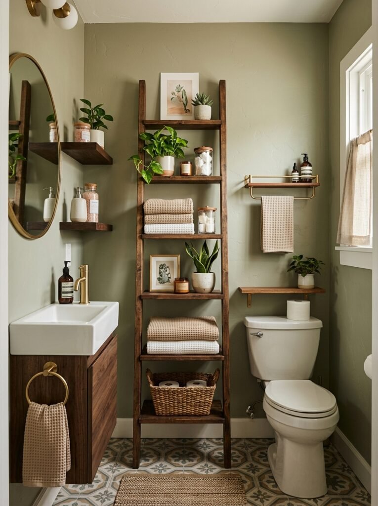 bathroom with shelves and racks 202606141553