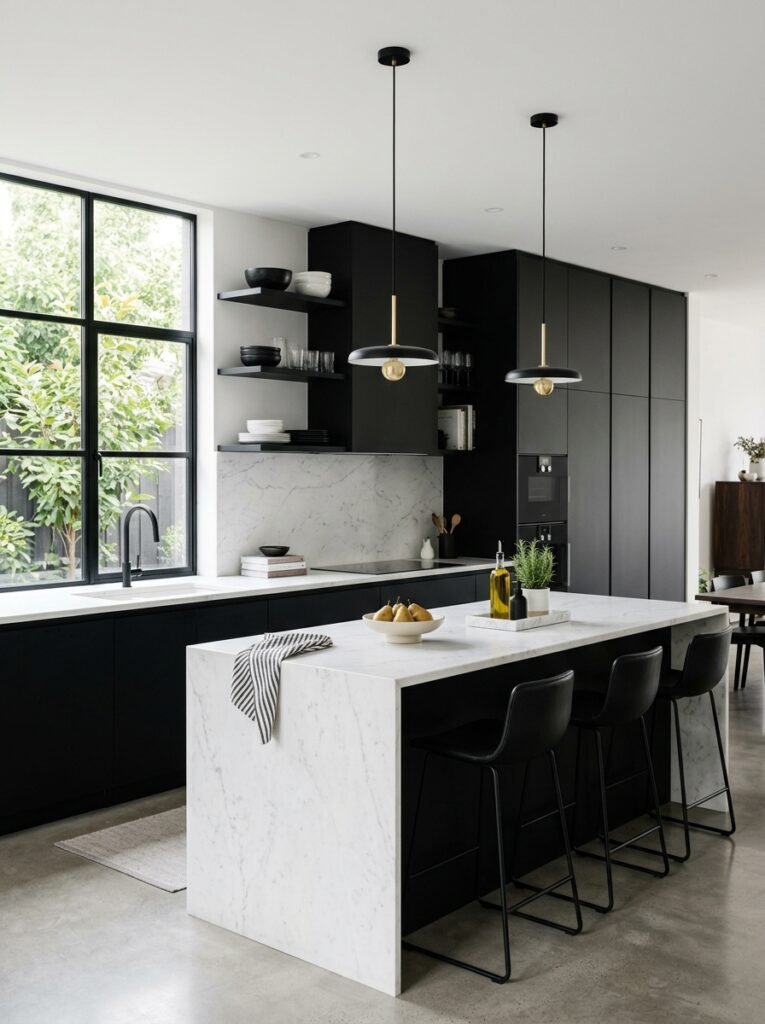 17 Stunning Black and White Kitchen Ideas That Look Timeless black and white kitchen 202606181811