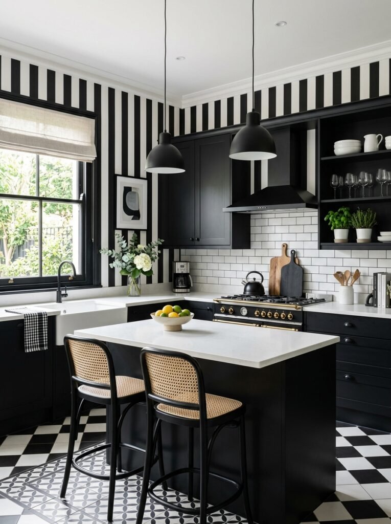 black and white kitchen wallpaper 202606181739
