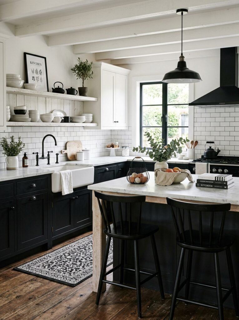 black white kitchen farmhouse decor 202606181737