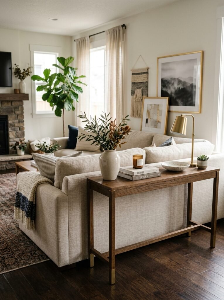 22 Console Table Ideas That Make Any Space Feel Designer Made console table behind sofa