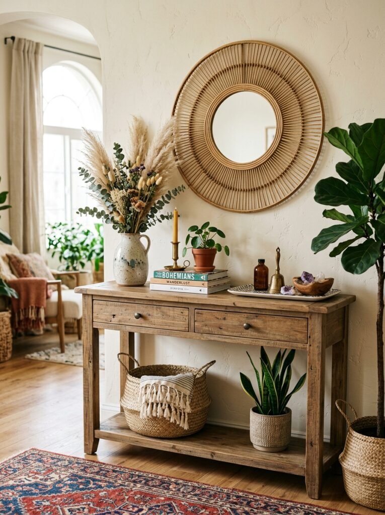 22 Console Table Ideas That Make Any Space Feel Designer Made console table with boho style